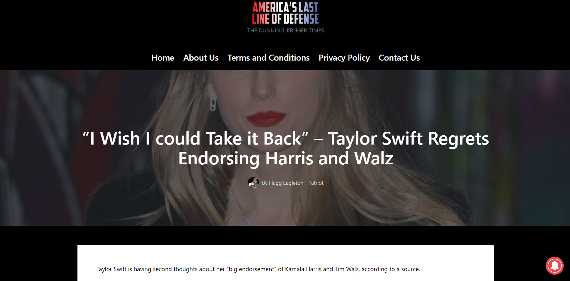 Fact Check Taylor Swift Has NOT Announced She 'Regrets Endorsing